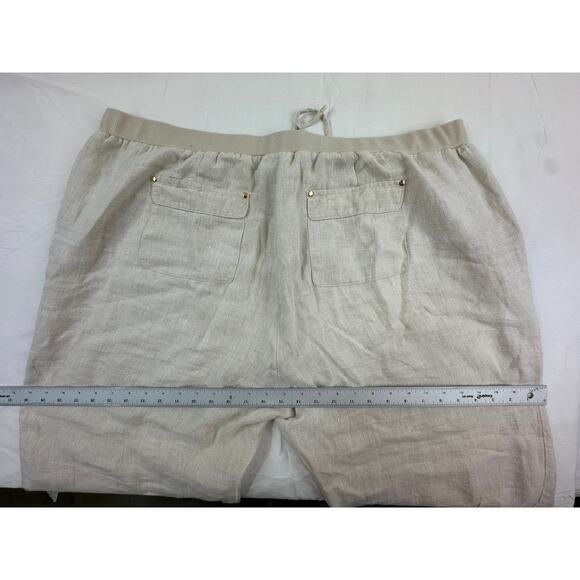 JM Collection Womens Beige Washable Linen pants size 20 Gently worn - Picture 4 of 6